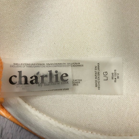 NWOT Charlie by Matthew Zink Orange Bikini Top - Picture 7 of 8